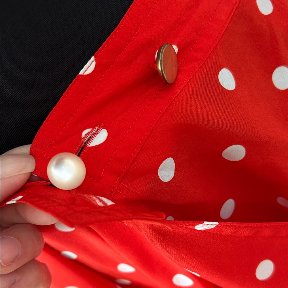 Chaus Petite orange  Polka Dot vintage Skirt with pockets - Picture 8 of 9